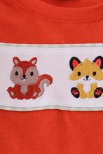 Load image into Gallery viewer, Fox embroidery gingham pants set
