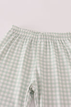 Load image into Gallery viewer, Fox embroidery gingham pants set
