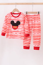 Load image into Gallery viewer, Red stripe character applique pants set

