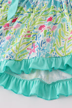 Load image into Gallery viewer, Green meadow splash ruffle pants set
