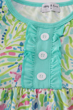 Load image into Gallery viewer, Green meadow splash ruffle dress
