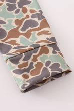 Load image into Gallery viewer, Green camouflage cow tractor applique pants set
