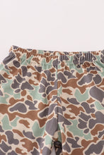 Load image into Gallery viewer, Green camouflage cow tractor applique pants set
