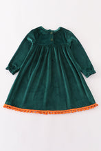 Load image into Gallery viewer, Forest velvet pumpkin embroidery girl dress
