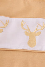 Load image into Gallery viewer, Khaki deer embroidery stripe pants set
