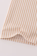 Load image into Gallery viewer, Khaki deer embroidery stripe pants set
