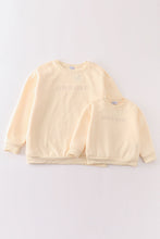 Load image into Gallery viewer, Cream god is good embroidery mom&amp;me fleece sweatshirt
