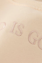 Load image into Gallery viewer, Cream god is good embroidery mom&amp;me fleece sweatshirt
