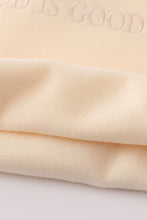 Load image into Gallery viewer, Cream god is good embroidery mom&amp;me fleece sweatshirt
