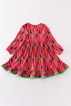 Load image into Gallery viewer, Red christmas tree ruffle dress
