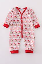 Load image into Gallery viewer, Pink christmas santa claus girl romper
