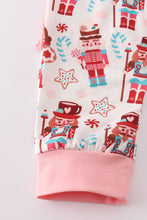 Load image into Gallery viewer, Pink christmas nutcracker print ruffle romper
