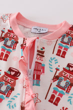 Load image into Gallery viewer, Pink christmas nutcracker print ruffle romper
