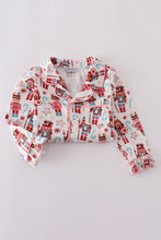 Load image into Gallery viewer, Christmas nutcracker print ruffle pajamas set
