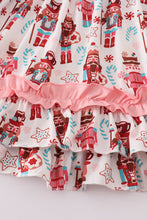 Load image into Gallery viewer, Christmas nutcracker print ruffle gown
