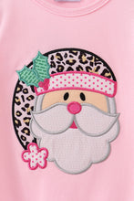 Load image into Gallery viewer, Pink santa claus leopard ruffle romper
