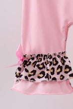 Load image into Gallery viewer, Pink santa claus leopard ruffle romper
