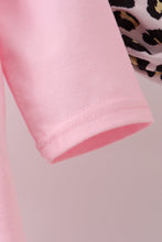 Load image into Gallery viewer, Pink santa claus leopard ruffle bloomer set
