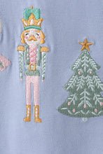 Load image into Gallery viewer, Blue nutcracker embroidery ruffle pants set
