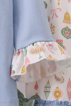 Load image into Gallery viewer, Blue nutcracker embroidery ruffle pants set
