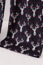 Load image into Gallery viewer, Navy deer print mom pajamas pants
