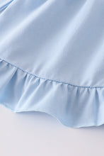 Load image into Gallery viewer, Blue believe embroidery ruffle pants set
