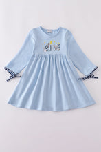 Load image into Gallery viewer, Blue believe embroidery dress
