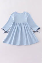 Load image into Gallery viewer, Blue believe embroidery dress

