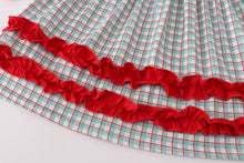 Load image into Gallery viewer, Red gingerbread applique ruffle dress
