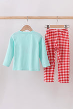 Load image into Gallery viewer, Mint gingerbread applique pants set
