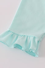 Load image into Gallery viewer, Blue GOIN TO THE ZOO embroidery ruffle pants set
