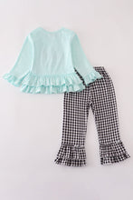 Load image into Gallery viewer, Blue GOIN TO THE ZOO embroidery ruffle pants set
