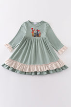 Load image into Gallery viewer, Sage valentine puppy heart embroidery girl dress
