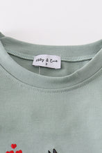 Load image into Gallery viewer, Sage valentine puppy heart embroidery boy top
