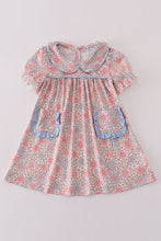 Load image into Gallery viewer, Pink floral print girl dress
