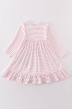 Load image into Gallery viewer, Pink tractor lucky clover applique girl dress
