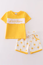Load image into Gallery viewer, Yellow you are my sunshine embroidery boy set
