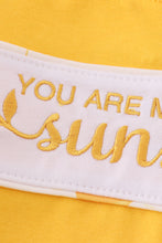 Load image into Gallery viewer, Yellow you are my sunshine embroidery boy set
