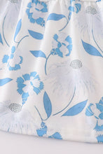 Load image into Gallery viewer, Blue Porcelain Petals print smocked mom&amp;me dress
