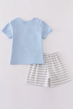 Load image into Gallery viewer, Blue carousel applique boy set
