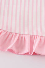 Load image into Gallery viewer, Pink easter bunny applique stripe girl dress

