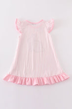 Load image into Gallery viewer, Pink easter bunny applique stripe girl dress
