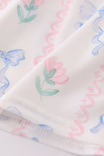 Load image into Gallery viewer, Pink bow I love mommy embroidery girl dress
