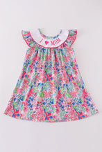 Load image into Gallery viewer, Garden bloom I love MOM embroidery girl dress

