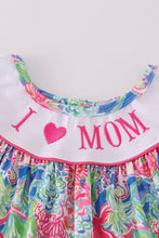 Load image into Gallery viewer, Garden bloom I love MOM embroidery girl dress
