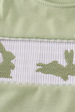 Load image into Gallery viewer, Sage bunny embroidery smocked bloomer set
