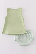 Load image into Gallery viewer, Sage bunny embroidery smocked bloomer set
