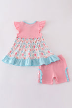 Load image into Gallery viewer, Pink floral print ruffle set
