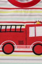 Load image into Gallery viewer, Red fire truck applique bloomer set
