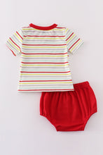 Load image into Gallery viewer, Red fire truck applique bloomer set
